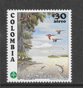 BIRDS - COLOMBIA #C730 BIRDS & FISH MNH