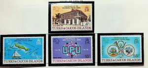 TURKS & CAICOS ISL. Sc 293-6 NH ISSUE OF 1974 - UPU