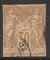 France Colonies SC#26 - Very Nice Stamp - No faults .....Cat Val $52.50