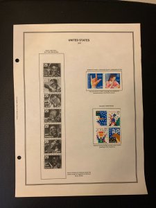 US 1993 stamps 2 sets new with album page