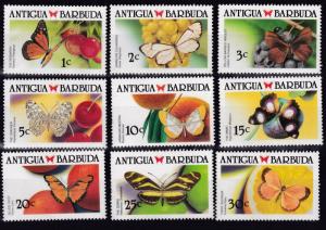 Antigua 1988 Butterflies Complete (19) VF/NH(**)  Post Office Fresh