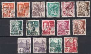 Germany Allied Occupation Baden 1947-49 Used Collection 15 Items