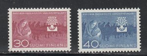 Finland, # 368-369, World Refugee Year, Mint Hinged