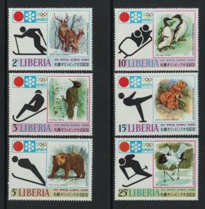 XG-O386 OLYMPIC GAMES - Liberia, 1972 Winter, Sapporo '72, Animals Birds MNH Set