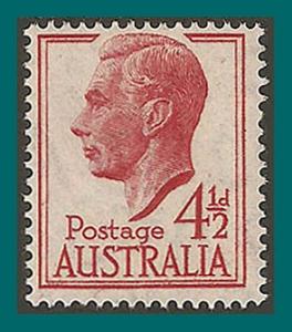 Australia 1952 King George VI, 4.5d MLH  #237,SG248