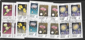 PITCAIRN ISLANDS SG126/30 1973 FLOWERS IN BLOCKS 4 FINE USED