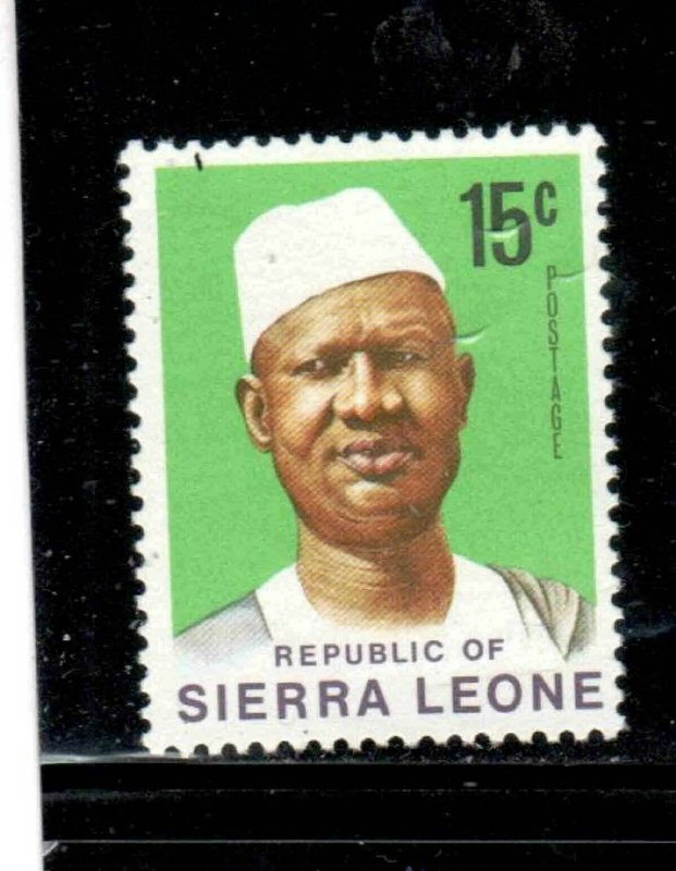 SIERRA LEONE #428 1972 15c PRES. SIAKA STEVENS MINT VF NH O.G