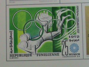 ​TUNISIA-1972 SC# 584a SUMMER OLYMPIC MUNICH'72   IMPERF:MNH SHEET-VERY FINE