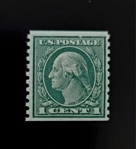 1914 1c George Washington, Green, Coil Scott 443 Mint F/VF NH