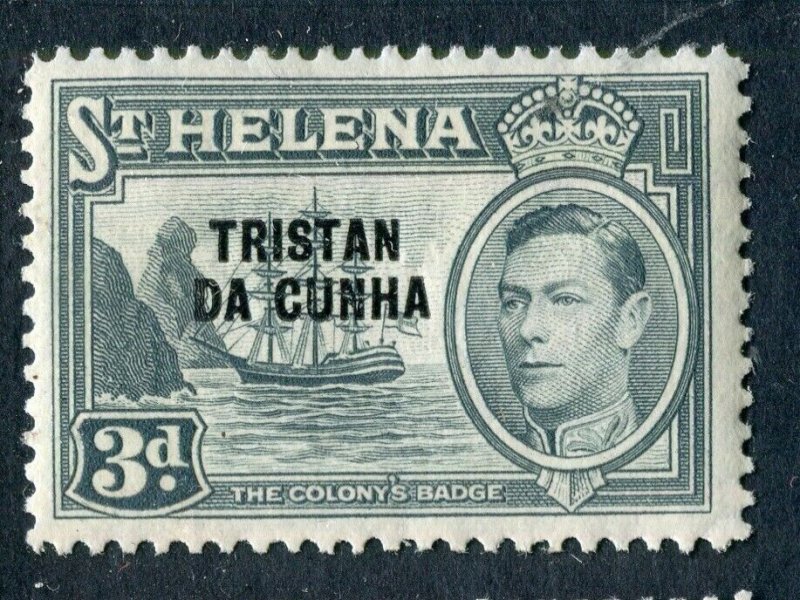TRISTAN DA CUNHA; 1938 early GVI issue fine Mint hinged 3d. value