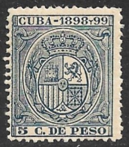 CUBA 1898 5c General Duty Revenue CG26 MNH Disturbed Gum