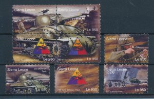 [106328] Sierra Leone 2004 World War II tanks From sheet MNH