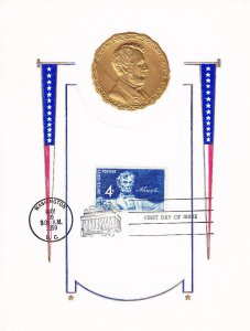 Folded Card 1st Day #1116 Lincoln Memorial Sesquicentennial Issue 1959