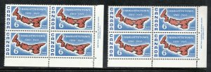 1969 - #499i Dull & #499 Hibrite / Corner Blocks- Canada Charlottetown Map cv$12