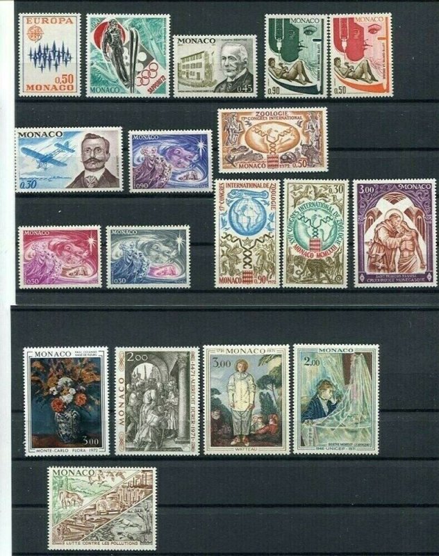 D123643 Monaco MNH Year 1972 49 values