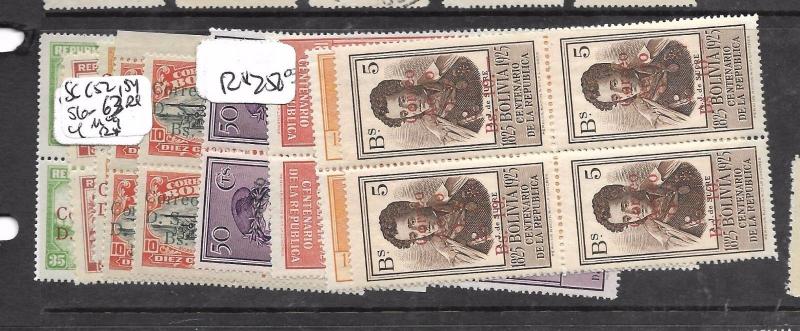 BOLIVIA (P1703B) A/M  SC C52, 54 56-63 BL OF 4  MNH