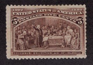 US #234  5 CENT COLUMBUS SOLICITING AID - MINOR FAULT     ~0027