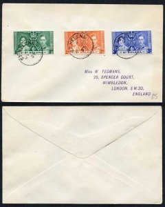 St Helena 1937 Coronation on a Cover