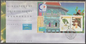 1993 Singapore '95 Orchids Series (3rd Issue) MS FDC SG#MS727