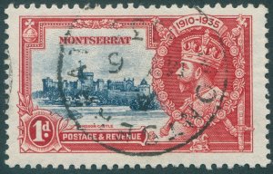 Montserrat 1935 1d deep blue & scarlet Jubilee SG94 used