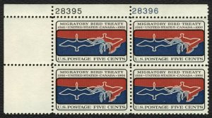 #1306 5c Migratory Bird Treaty, Plate Block [28396-95 UL] **ANY 5=FREE SHIP**