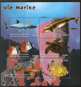 GUINEA 2009 MARINE LIFE SHEETLET (no4) MNH