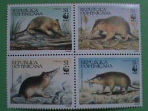 DOMINICA STAMP 1994-SC#1158-WORLD WILD LIFE FUND BLOCK OF 4  MINT NOT HING SET: