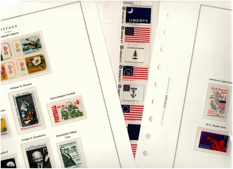 US Stamp Collection in Albums Most Mint 1935-1979 in 2 Scott Hingeless Platinum