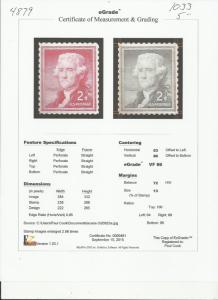 # 1033 MINT NEVER HINGED THOMAS JEFFERSON     VF+