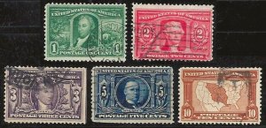 United States 323 thru 327 Complete Set - 10-cent VF