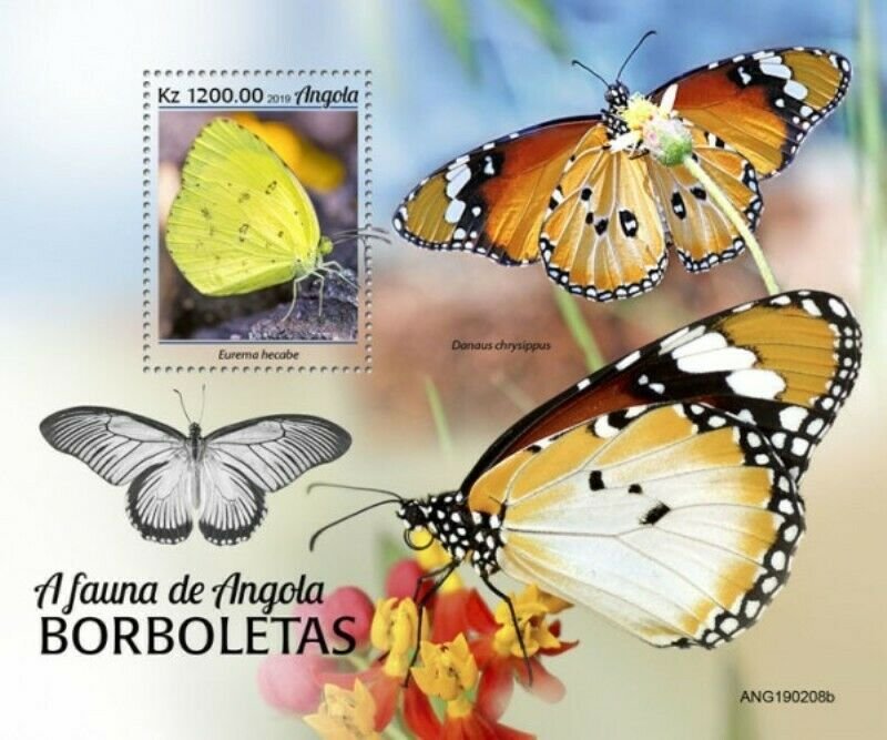 Angola - 2019 Butterflies on Stamps - Stamp Souvenir Sheet - ANG190208b