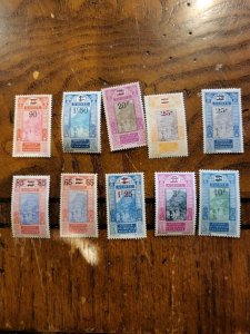 Stamps French Guinea Scott #106-15 h