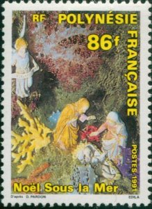 French Polynesia 1991 Sc#580,SG630 86f Crab among Corals MLH