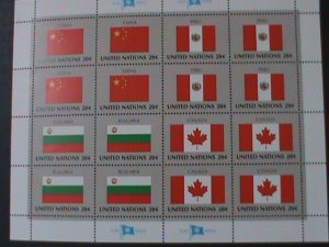 ​UNITED NATION-1983 SC#407-410 FLAGS SERIES-MNH SHEET-VF WE SHIP TO WORLDWIDE