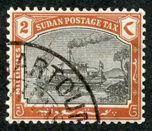 Sudan Post Dues SGD5a 1901 2m Black and Brown Wmk UPRIGHT CDS used