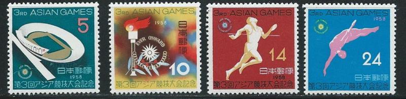 Japan 648-51 1958 Asian Games set MNH