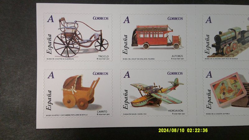 Spain 2007 Toys Booklet Scott# 3467 Complete MNH XF