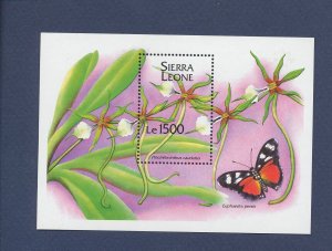 SIERRA LEONE  - Scott 1749 - MNH S/S - flowers, butterfly - 1994