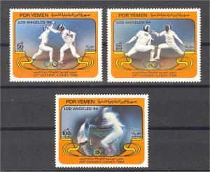 YEMEN, FENCING 1984, NEVER HINGED SET 