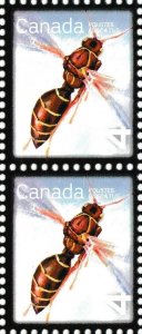 Canada 2406 Beneficial Insects Paper Wasp 4c vert pair MNH 2010