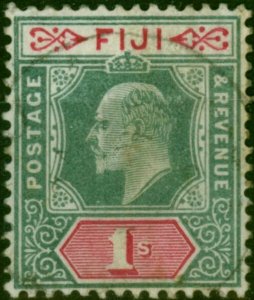 Fiji 1903 1s Green & Carmine SG112 Good Used (2)