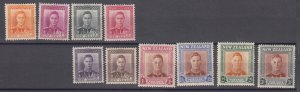 J38778, jlstamps, 1947 new zealand set mh #258-68 king