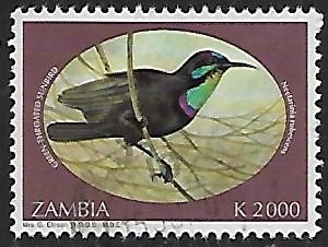 Zambia # 638 - Green-throated Sunbird - used