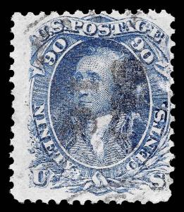 U.S. Scott #72 / $600 - 90c Blue, Used, Fine