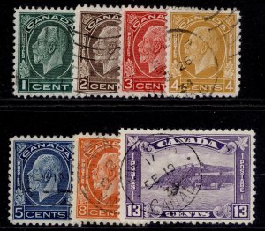 CANADA GV SG319-325, 1932-33 complete set, FINE USED. Cat £21.