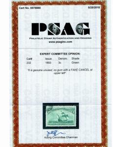 Scott #232 XF-used appearing