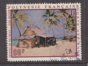 FRENCH POLYNESIA,1970 , Painting, 80f. Beach Hut, used, slight spots.