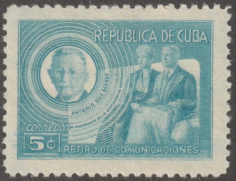 Cuba, stamp, Scott#409,  mint, hinged,  5 cents, Aged couple,