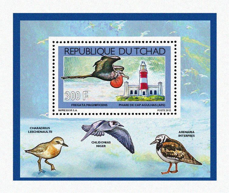 Chad 2012 Imperf. 2012 Seabirds & Lighthouses Full No. 2535 A- 2538 A - BL. 419 --