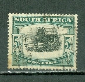 SOUTH AFRICA 1954 #66a(5sh) 26.50x21mm(TYPE 2) USED NO THINS...$4.50